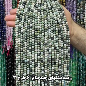 تصویر ریسه سنگهای جید سایز 6 Jade stone string size 6