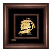 تصویر تابلو ورق طلا کشتی سه بعدی TF037 