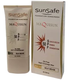 تصویر کرم ضد آفتاب سان سیف مکی‌سان SPF50 شماره NW15 رنگ ابریشمی 40 میل SunSafe Maquisun Foundation Sunscreen SPF50 NW15 Silk Beige 40ml