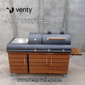 تصویر باربیکیو گازی زغالی مدل سوزان 150 سینک دار 