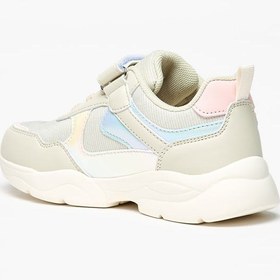 تصویر کفش ورزشی بافت‌دار دخترانه با بند چسبی برند flora bella by shoexpress Girls Textured Sneakers with Hook and Loop Closure