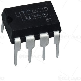 تصویر آی سی تقویت کننده عملیاتی UTC 8PIN,DIP,Dual Operational Amplifier LM358L 