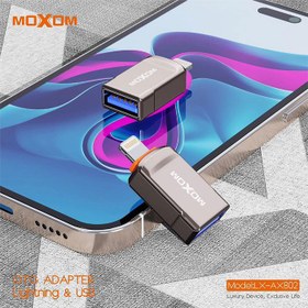 تصویر مبدل OTG USB به لایتنینگ موکسوم مدل 802 پلاتینیوم کابل تبدیل