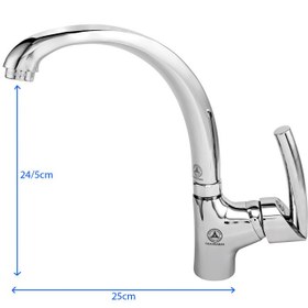 تصویر شیر ظرفشویی آشپزخانه قهرمان مدل تنسو رویال Ghahraman Kitchen Faucet Royal Tenso Model