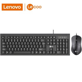 تصویر کیبورد لنوو مدل Wired keyboard mouse Lecoo-CM101 