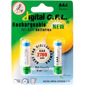 تصویر باتری نیم قلمی قابل شارژ سی اف ال مدل CFL2700MAH بسته 2 عددی 