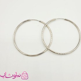 تصویر گوشواره حلقه ای ساده ژوپینگ سیلور قطر 5 سانت کد 1396 