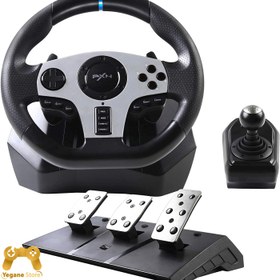 تصویر دسته فرمان بازی پی ایکس ان مدل V9 Game steering wheel PXN model V9