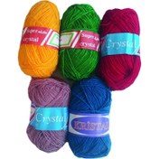 تصویر کاموا قلاب بافی و عروسک سازی کریستال کلاف 50 گرمی 