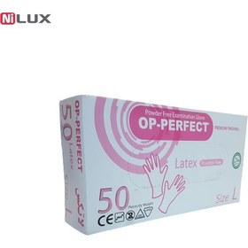 تصویر دستکش لاتکس بدون پودر OP-Perfect حریر 50 عددی 