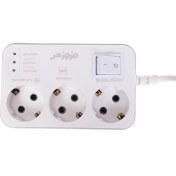 تصویر محافظ برق ارت دار فروزش مدل FR300 با کابل ۱.۸ متر و ۳ خروجی 