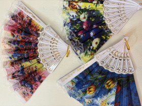 تصویر باد بزن پارچه حریر 