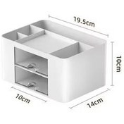 تصویر نظم‌دهنده و استند لوازم‌التحریر و آرایش رومیزی دو کشو مدل ABS 