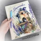 تصویر کلاسور ۲۶ حلقه سامی جلد سخت طرح گل بنفش 