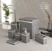 تصویر ست سرویس بهداشتی هارمونی مدل رویا ۷ پارچه طرح سنگ 