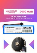 تصویر باتری و شارژر جایگزینی ربات جاروبرقی UONI V980 MAX حداکثر ظرفیت 7000MAH ELECTROLL 