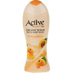 تصویر شامپو بدن و صورت کرمی با رایحه شیر و زردآلو 400گرم اکتیو Active Creamy Scrub Face And Body Wash Milk And Apricot 400g