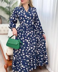 تصویر پیراهن زنانه بابونه طرح دار نخ فلور Baboone