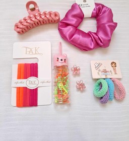 تصویر ست اکسسوری کش و گیره - صورتی 