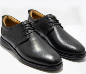 تصویر کفش چرم طبیعی مجلسی مدل بتا بندی با زیره EVA 