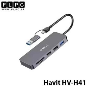 تصویر هاب 5 پورت Type-C /USB 3.0 هویت HV-H41 Havit HV-H41 Type-C /USB 3.0 5Port Hub