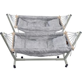 تصویر گهواره دوقلو رنگ طوسی گهواره دوقلو رنگ طوسی