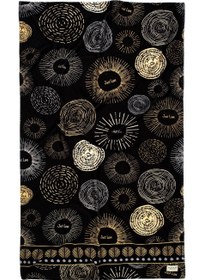 تصویر حوله ساحلی داغ 80 در 150 سانتی‌متر. فقط عشق مشکی برند hamur Dough Beach Towel 80 x 150 cm. Just Love Black