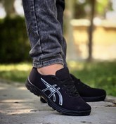 تصویر فروش فوق العاده جذاب کفش کتونی اسپرت مردانه پسرانه مدل آسیکس سبک و راحت رنگ مشکی سفید جدید 