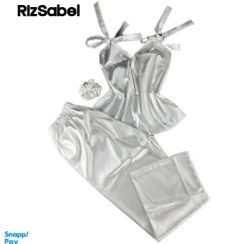 تصویر تاپ و شلوار ساتن همراه با اسکرانچی لورنزا LORENZA کد 2541 