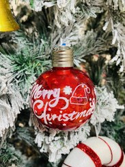 تصویر گوی چراغدار آویز درخت کریسمس Merry christmas 