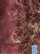 تصویر مخمل طلاکوب ریشه ایی - قرمز 