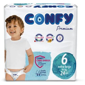 تصویر پوشک بچه چسبی بسته 24 عددی برند کانفی بیبی Confy Baby سایز5 