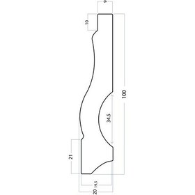 تصویر قرنیز 10 سانت بهینا کد FG8-25 |مدرن| گردویی تیره | شاخه 3 متری BEHINA MODERN CORNICE CODE.NO FG8-25