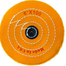 تصویر گیلانس کرکی پرداخت چینی زرد 100×6 Yellow Cotton Polishing Jewelry Buffing Wheel