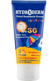 تصویر ضد آفتاب کودک هیدرودرم اس پی اف 30 Hydroderm Total Sunblock Cream SPF 30