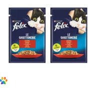 تصویر پوچ گربه فلیکس (Felix) مدل Beef وزن 85 گرم بسته 2 عددی 