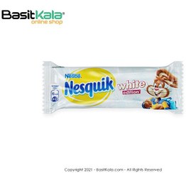 تصویر ویفر شکلات سفید با مغز نوگات کاکائویی 39 گرم نسکوئیک وایت Nesquik white 