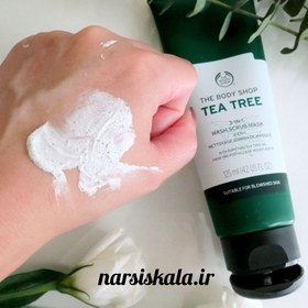 تصویر محصول سه کاره درخت چای بادی شاپ (The Body Shop Tea Tree 3 In 1 Wash, Scrub, Mask) 