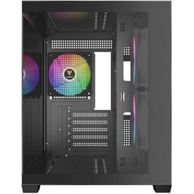 تصویر کیس کامپیوتر گیم دیاس Aura GC10M V2 ARGB Micro Tower مشکی Gamdias Aura GC10M V2 ARGB Micro Tower Black Computer Case