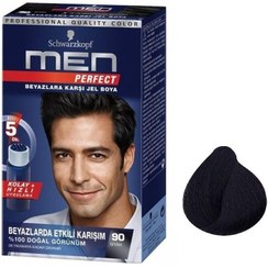 تصویر کیت رنگ موی فوری آقایان شوارتسکف کاملا مشکی مدل Perfect Men Schwarzkopf Men Perfect No.90