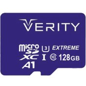 تصویر کارت حافظه microSDXC وریتی کلاس 10 استاندارد U3 سرعت 80MBps ظرفیت 128 گیگابایت ا Verity Class10 UHS-I U3 80MBps microSDXC With Adapter - 128GB Verity Class10 UHS-I U3 80MBps microSDXC With Adapter - 128GB