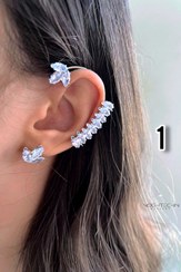 تصویر ایرکاف زنانه برند فَشن مدل جواهری استیل رنگ ثابت - مدل Fashion brand women's ear cuff, jewel model, fixed color steel