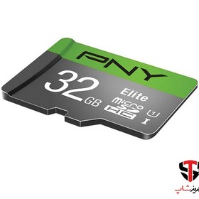 تصویر کارت حافظه microSDXC پی ان وای مدل P-SDU32GU185GW-GE ظرفیت 32 گیگابایت به همراه آداپتور 