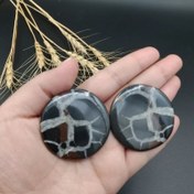 تصویر جفت نگین جاسپر سپتارین اصل طبیعی ( معروف به سنگ جن ) کد 8454 