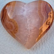 تصویر عقیق سلیمانی خط رنگی ژئود دار تراش قلب مخصوص آویز Aghigh solaymani khat rangi