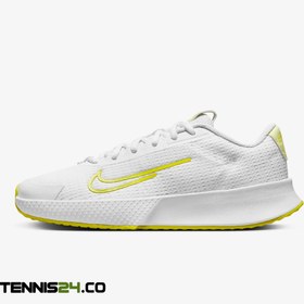 تصویر کفش تنیس زنانه نایک NikeCourt Vapor Lite 2- سفید/زرد 