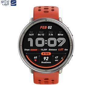 تصویر ساعت هوشمند آمازفیت مدل Active 2 دایره با بدنه استیل و بند سیلیکونی 