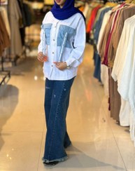 تصویر مانتو جین کتان مدل آتنا کد ۳۰۳۲ 