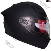 تصویر کلاه کاسکت ردلاین مدل ۹۴۲ فک ثابت عینکدار رنگ مشکی مات 