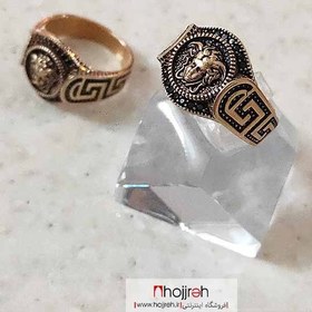 تصویر انگشتر مردانه سیاه قلم طرح ورساچه VERSACE کد D412 